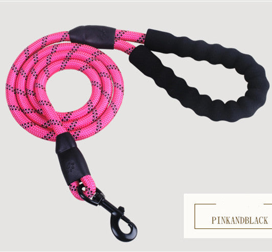 Reflective Nylon Dog Leash – Durable Pet Walking Rope for Small, Medium & Large Dogs