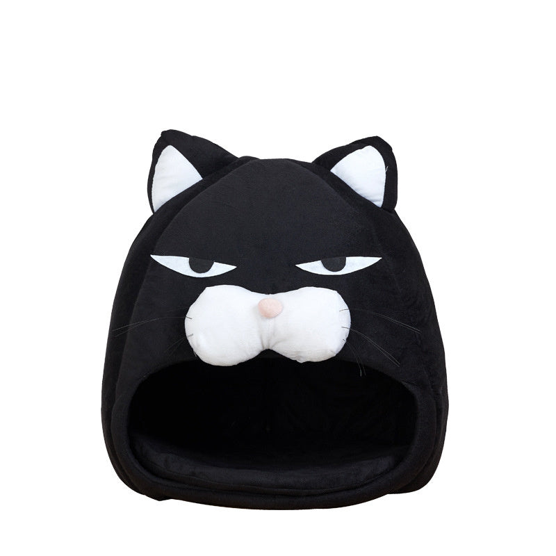 Cat House Bed with Litter Mat – Cozy Sleeping Nest for Cats & Kittens, Soft Washable Pet Bed