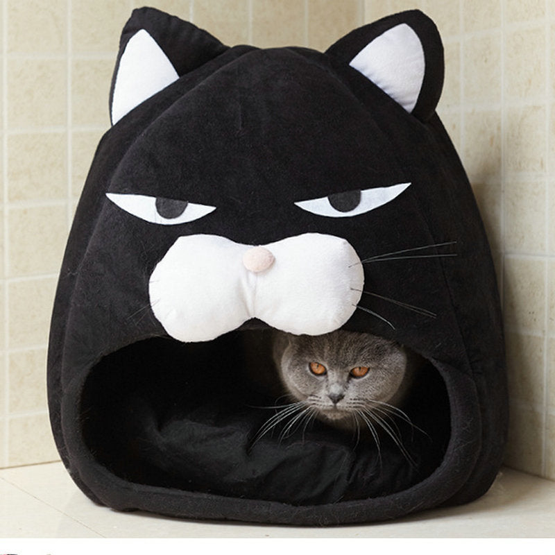Cat House Bed with Litter Mat – Cozy Sleeping Nest for Cats & Kittens, Soft Washable Pet Bed