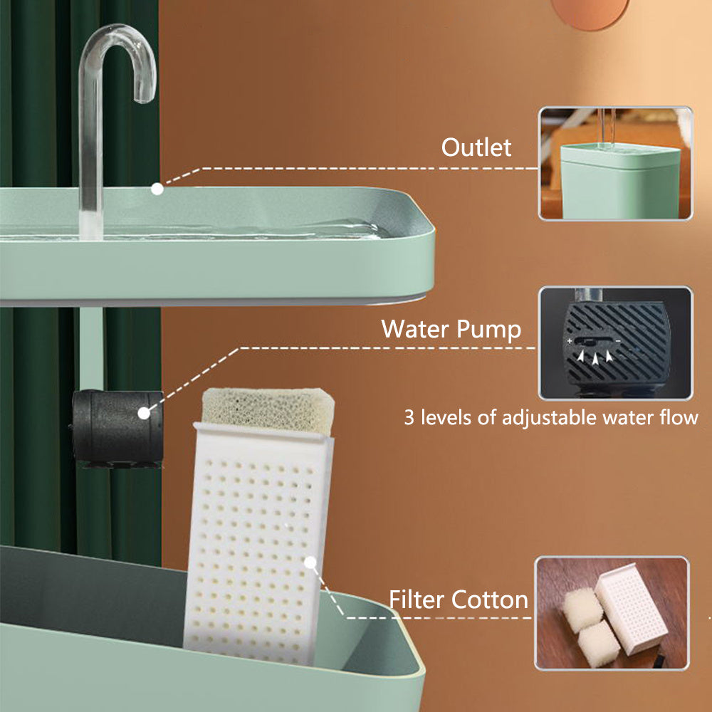 Automatic Cat Water Fountain Auto Filter USB