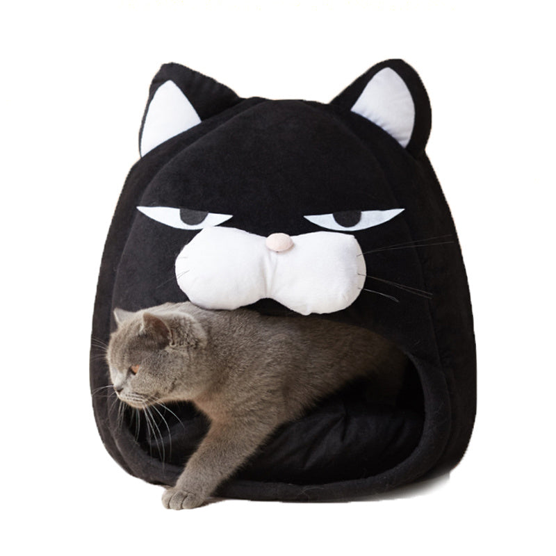 Cat House Bed with Litter Mat – Cozy Sleeping Nest for Cats & Kittens, Soft Washable Pet Bed
