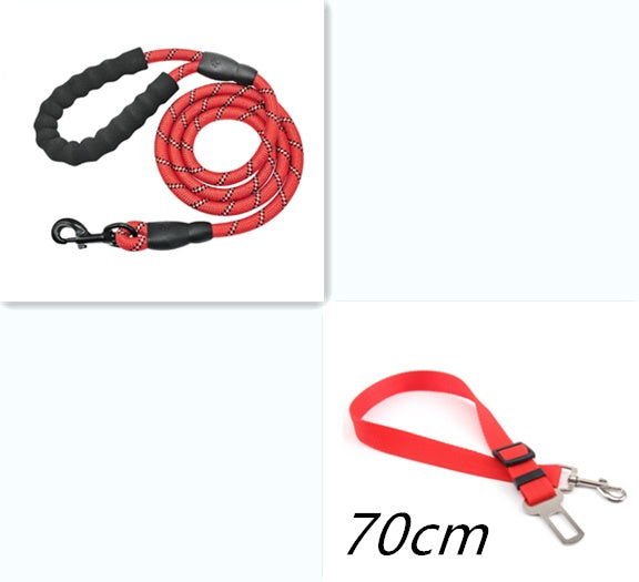 Reflective Nylon Dog Leash – Durable Pet Walking Rope for Small, Medium & Large Dogs