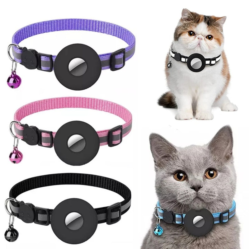 Reflective Waterproof Dog Collar with AirTag Holder Case – Durable & Adjustable Pet Tracker Collar