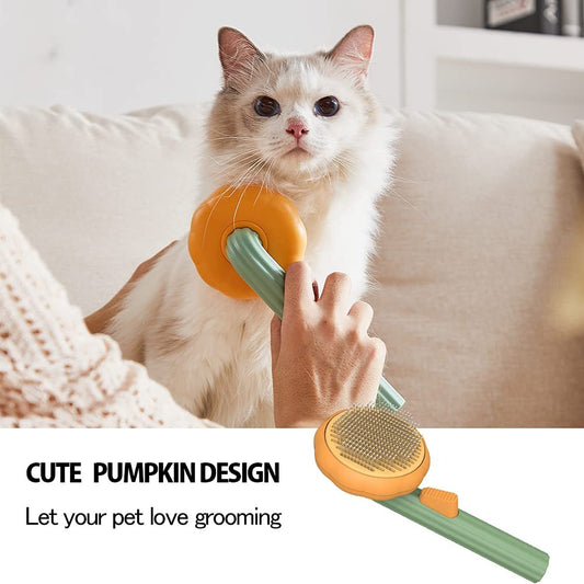 Pet Pumpkin Brush, Pet Grooming Self Cleaning