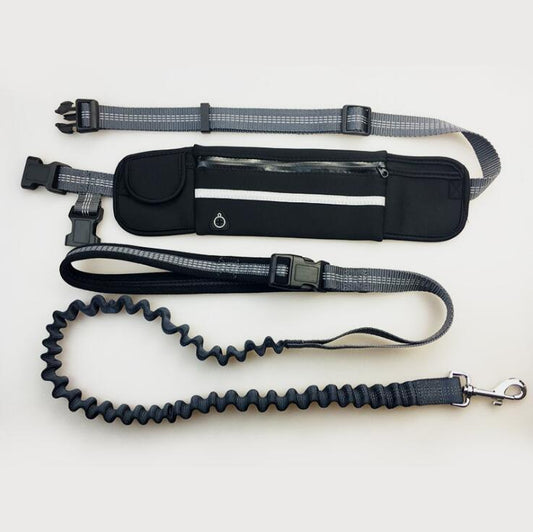 Hands-Free Dog Running Leash with Waist Pocket | Adjustable Jogging Belt for Walking, Running & Training