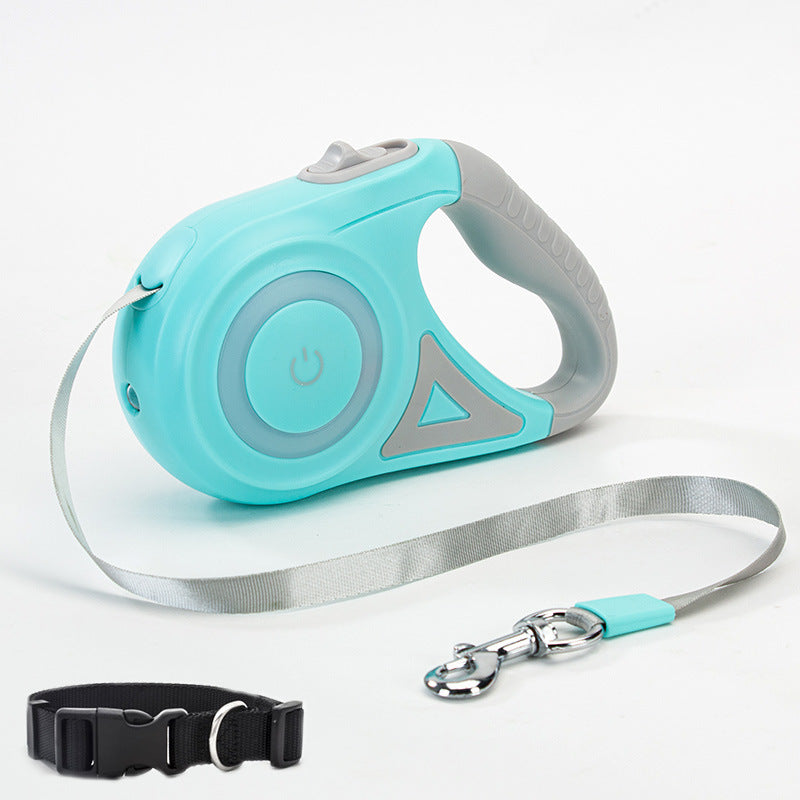Retractable Dog Leash with Adjustable Collar – Heavy Duty Pet Walking Lead for Small, Medium & Large Dogs