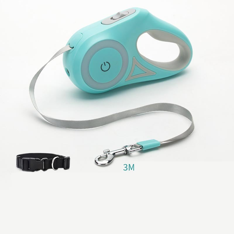 Retractable Dog Leash with Adjustable Collar – Heavy Duty Pet Walking Lead for Small, Medium & Large Dogs