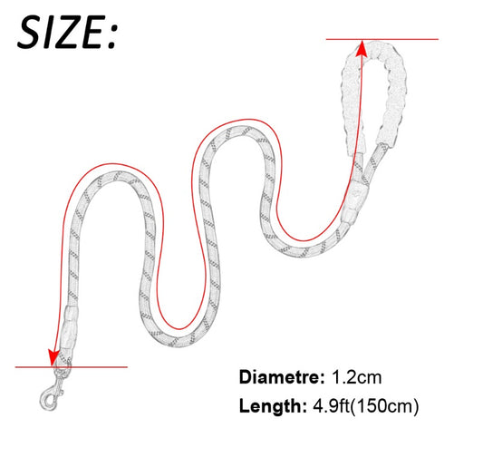 Reflective Nylon Dog Leash – Durable Pet Walking Rope for Small, Medium & Large Dogs