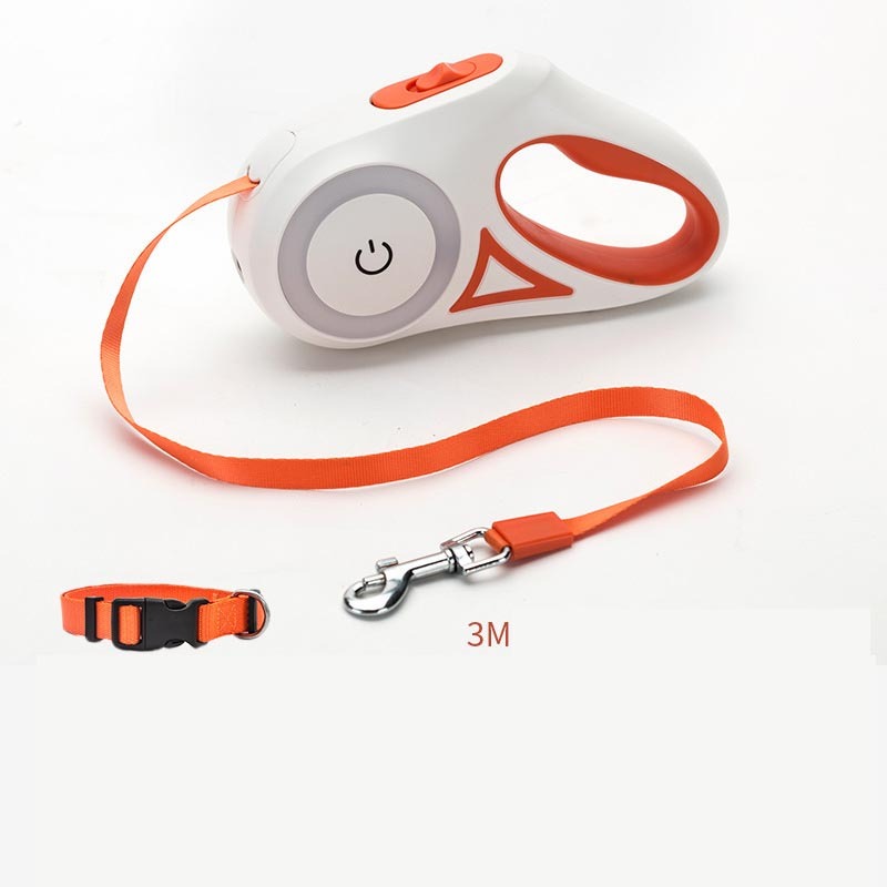 Retractable Dog Leash with Adjustable Collar – Heavy Duty Pet Walking Lead for Small, Medium & Large Dogs