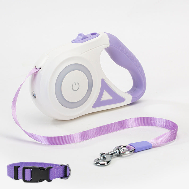 Retractable Dog Leash with Adjustable Collar – Heavy Duty Pet Walking Lead for Small, Medium & Large Dogs