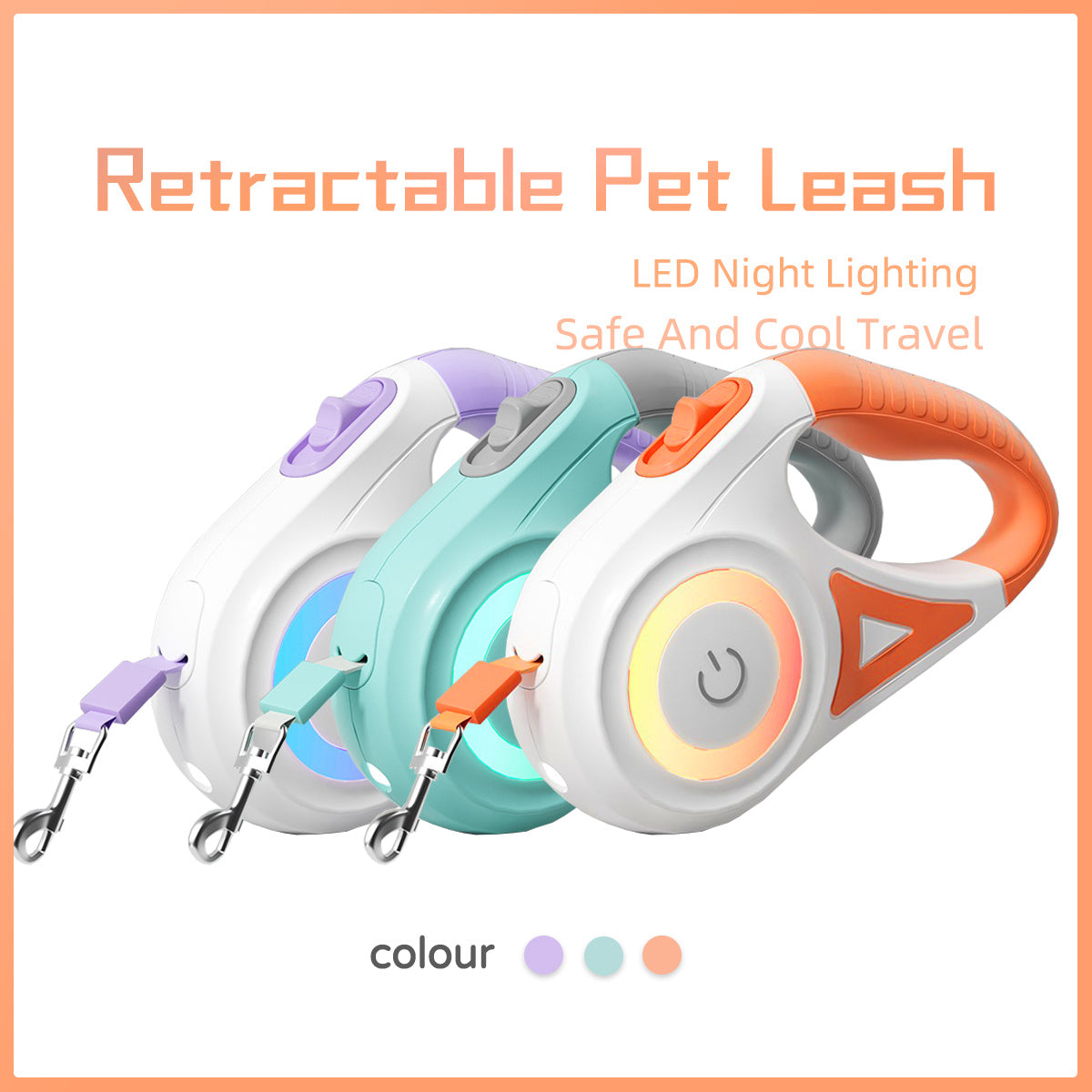 Retractable Dog Leash with Adjustable Collar – Heavy Duty Pet Walking Lead for Small, Medium & Large Dogs